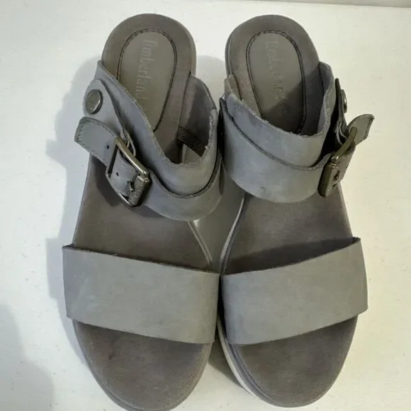 TIMBERLAND Koralyne Platform Wedge Leather Sandals Women’s US 8 EU 39 - Picture 9 of 11